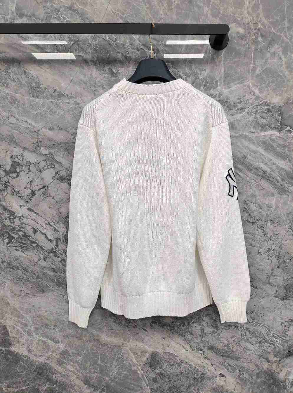 White Polo Ralph Lauren Classic Polo Baseball Graphic Knitted Crew Sweater - Picture 2 of 7
